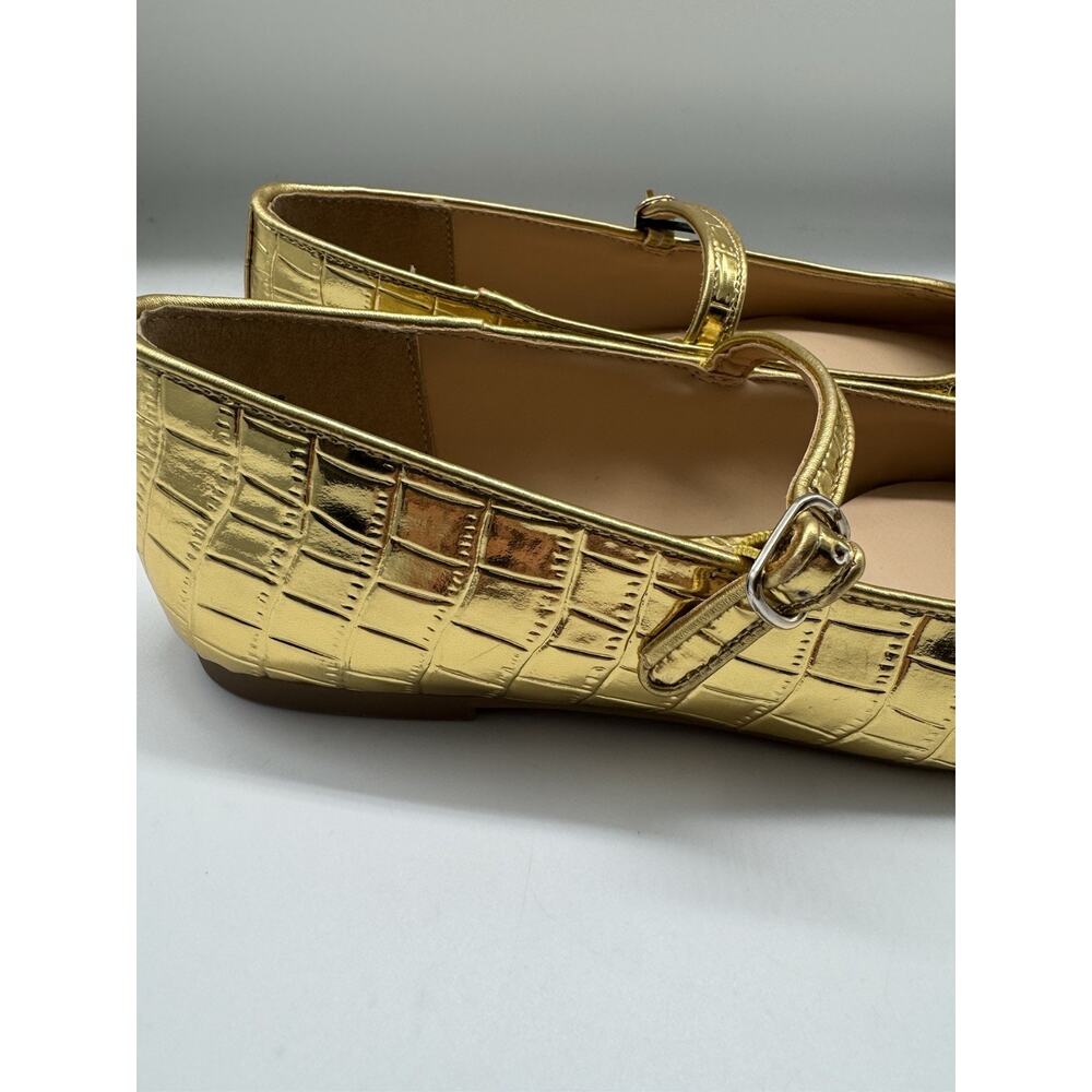 NWD LOFT Gold Square Toe Mary Jane Shoes Women’s Size 7.5 - Picture 5 of 11